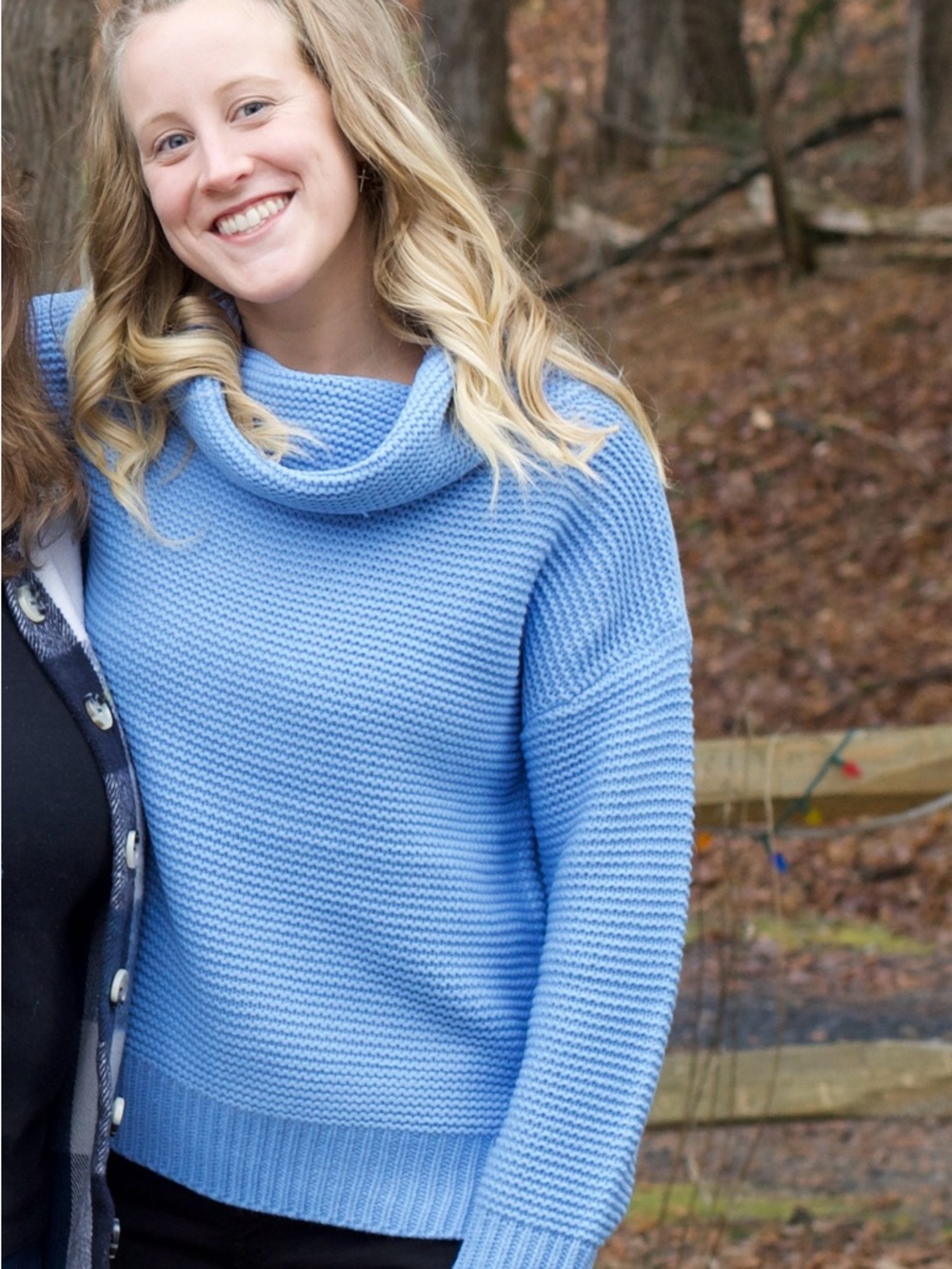 Vici Light Blue Cowl Neck Knit Sweater